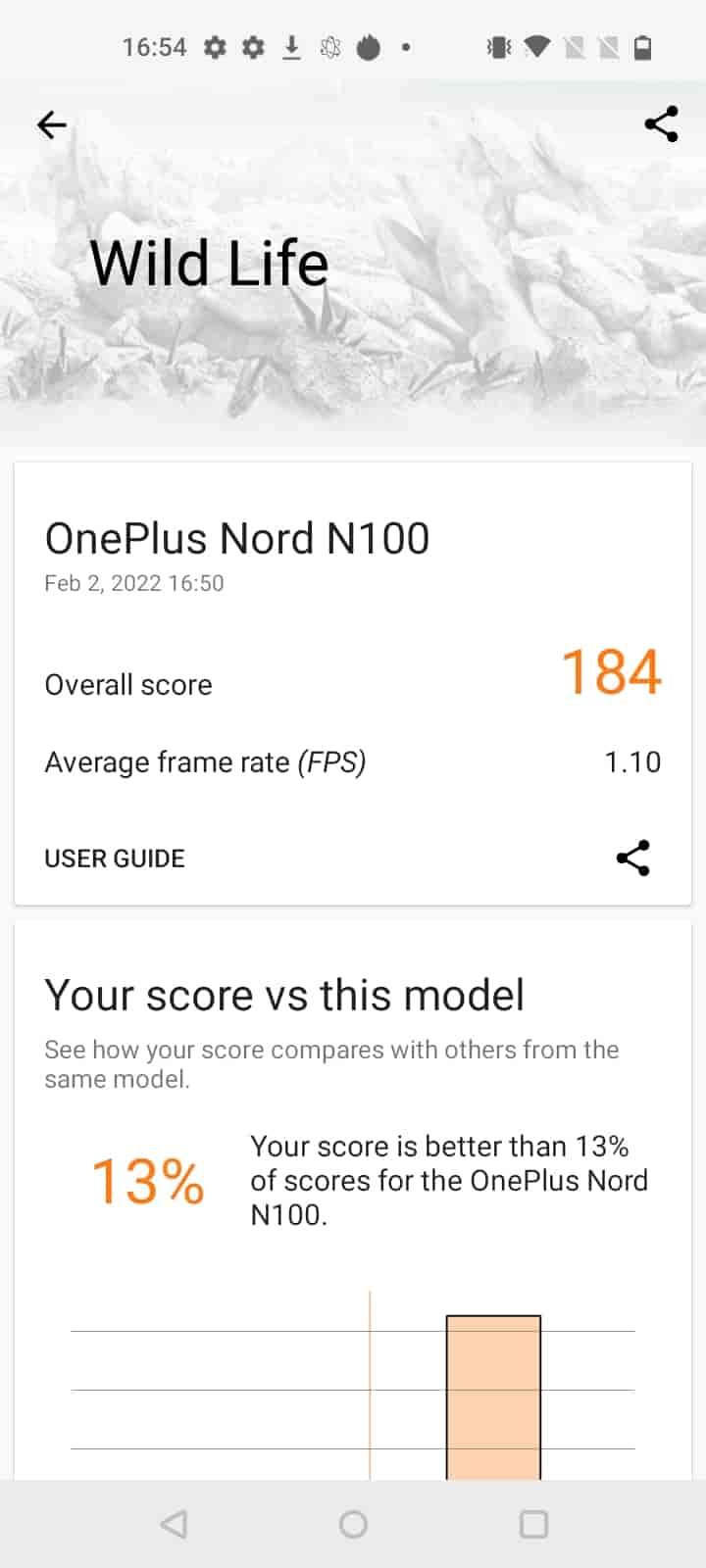 Oneplus nord N100 بنچمارک